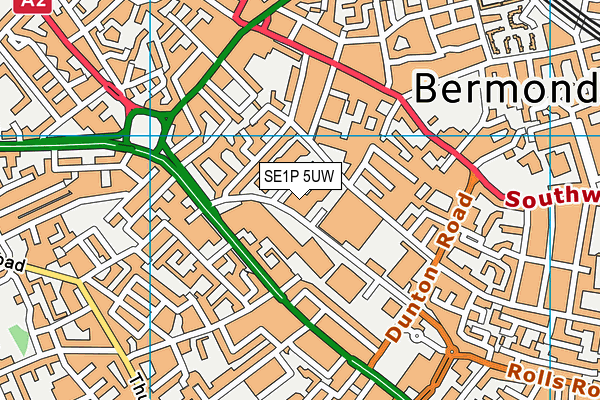 SE1P 5UW map - OS VectorMap District (Ordnance Survey)