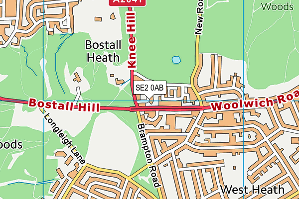 SE2 0AB map - OS VectorMap District (Ordnance Survey)