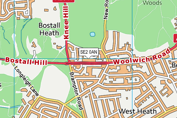 SE2 0AN map - OS VectorMap District (Ordnance Survey)