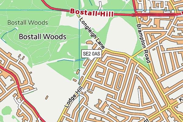 SE2 0AS map - OS VectorMap District (Ordnance Survey)