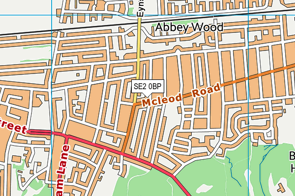 SE2 0BP map - OS VectorMap District (Ordnance Survey)