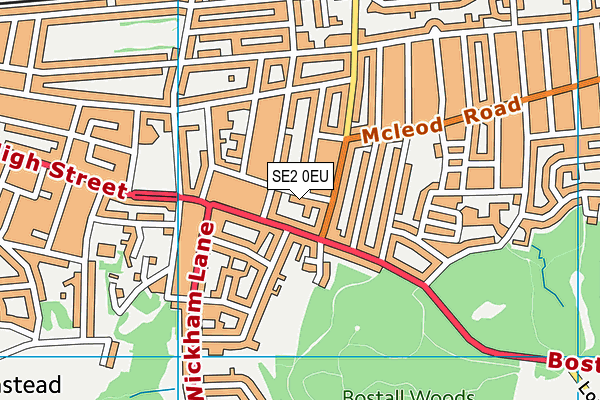 SE2 0EU map - OS VectorMap District (Ordnance Survey)