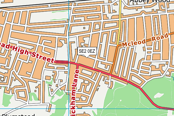 SE2 0EZ map - OS VectorMap District (Ordnance Survey)