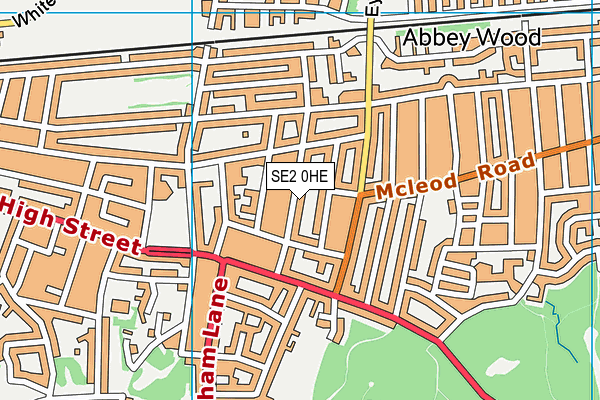 SE2 0HE map - OS VectorMap District (Ordnance Survey)