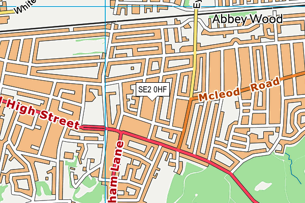 SE2 0HF map - OS VectorMap District (Ordnance Survey)