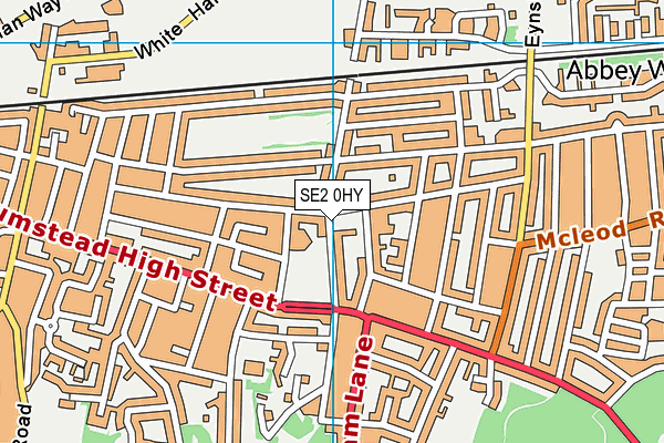 SE2 0HY map - OS VectorMap District (Ordnance Survey)