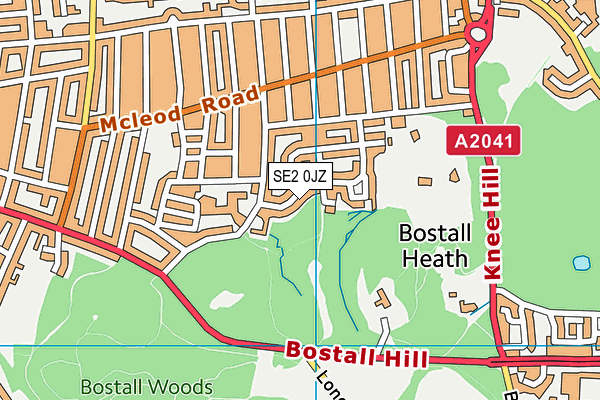 SE2 0JZ map - OS VectorMap District (Ordnance Survey)