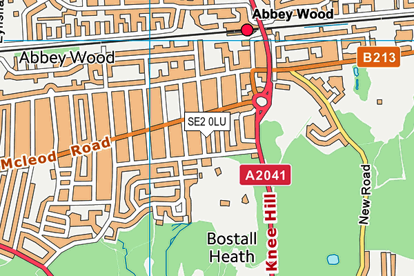 SE2 0LU map - OS VectorMap District (Ordnance Survey)