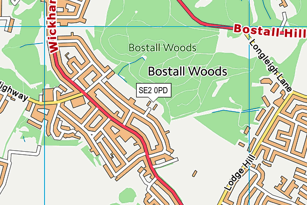 SE2 0PD map - OS VectorMap District (Ordnance Survey)