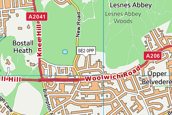 SE2 0PP map - OS VectorMap District (Ordnance Survey)