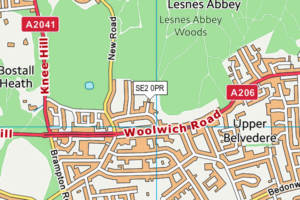 SE2 0PR map - OS VectorMap District (Ordnance Survey)