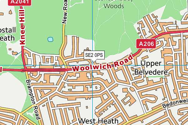 SE2 0PS map - OS VectorMap District (Ordnance Survey)