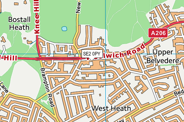 SE2 0PY map - OS VectorMap District (Ordnance Survey)