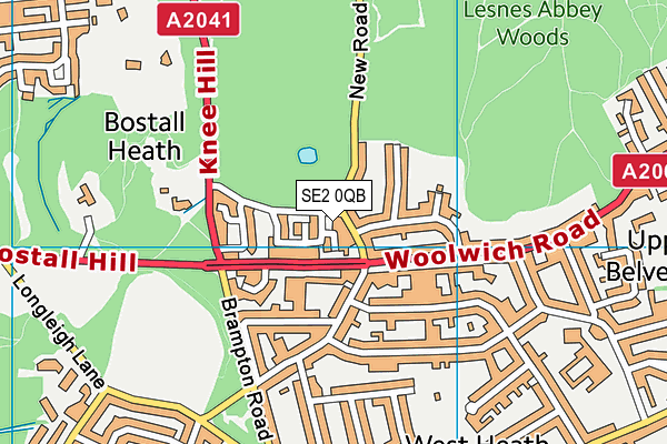 SE2 0QB map - OS VectorMap District (Ordnance Survey)