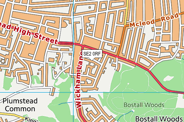 SE2 0RF map - OS VectorMap District (Ordnance Survey)