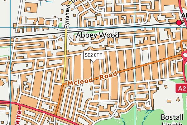 SE2 0TF map - OS VectorMap District (Ordnance Survey)