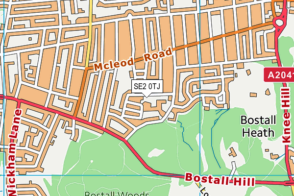 SE2 0TJ map - OS VectorMap District (Ordnance Survey)