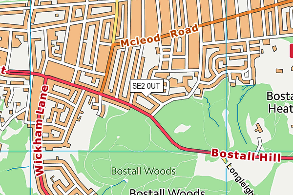 SE2 0UT map - OS VectorMap District (Ordnance Survey)