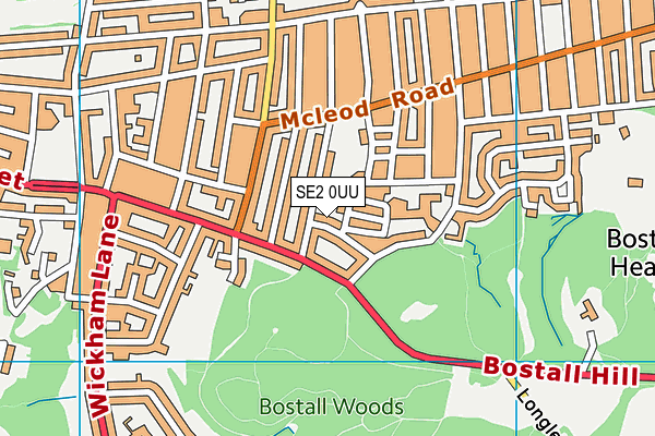 SE2 0UU map - OS VectorMap District (Ordnance Survey)