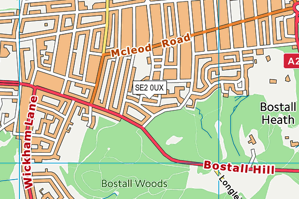 SE2 0UX map - OS VectorMap District (Ordnance Survey)