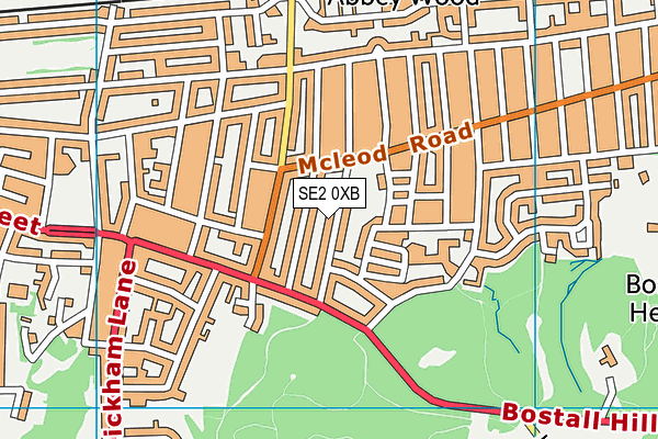SE2 0XB map - OS VectorMap District (Ordnance Survey)