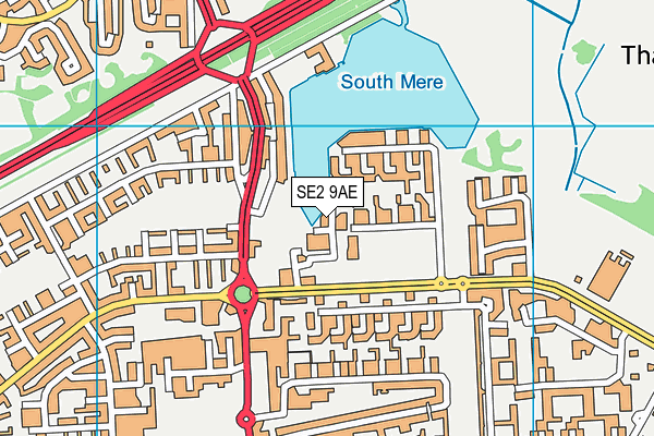 SE2 9AE map - OS VectorMap District (Ordnance Survey)