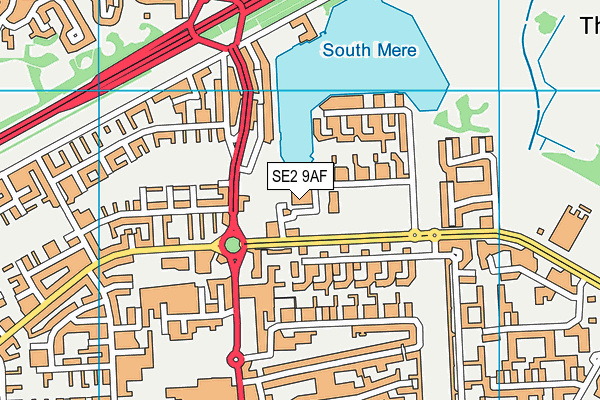 SE2 9AF map - OS VectorMap District (Ordnance Survey)