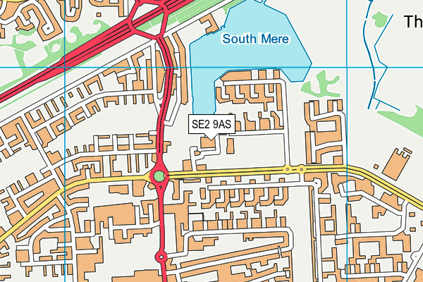 SE2 9AS map - OS VectorMap District (Ordnance Survey)