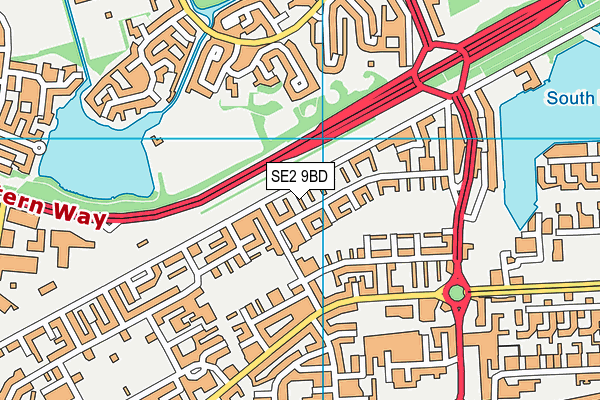 SE2 9BD map - OS VectorMap District (Ordnance Survey)
