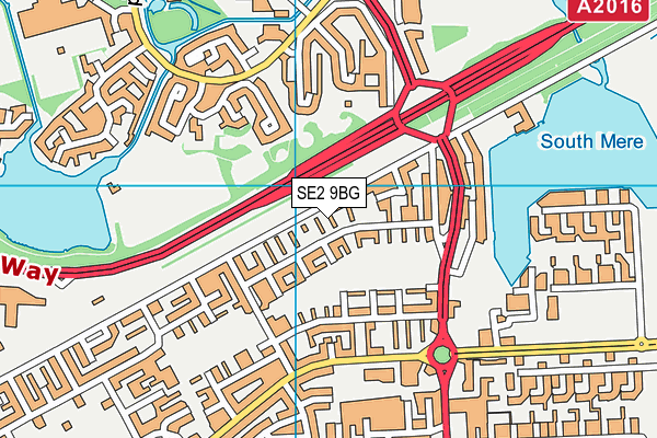 SE2 9BG map - OS VectorMap District (Ordnance Survey)