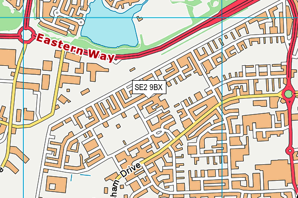 SE2 9BX map - OS VectorMap District (Ordnance Survey)