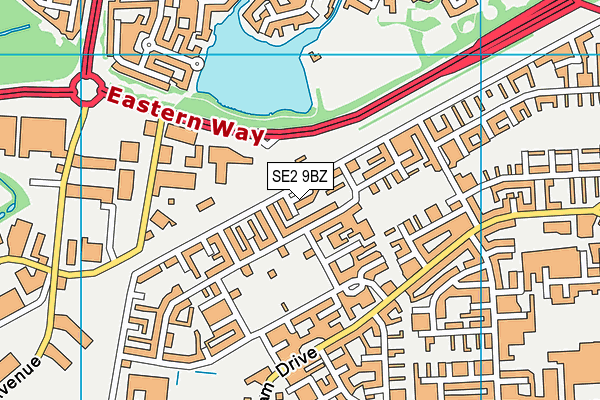SE2 9BZ map - OS VectorMap District (Ordnance Survey)
