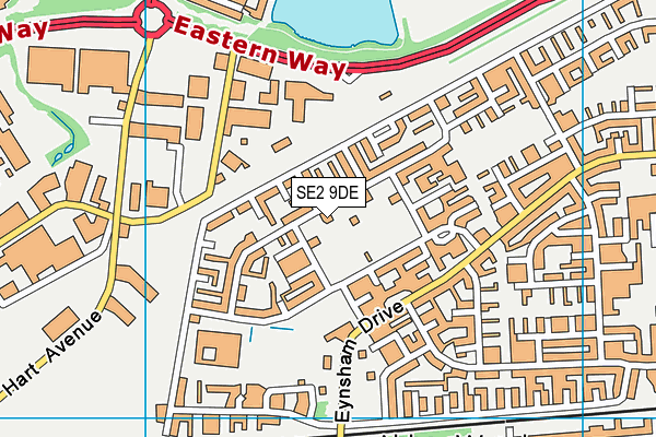 SE2 9DE map - OS VectorMap District (Ordnance Survey)