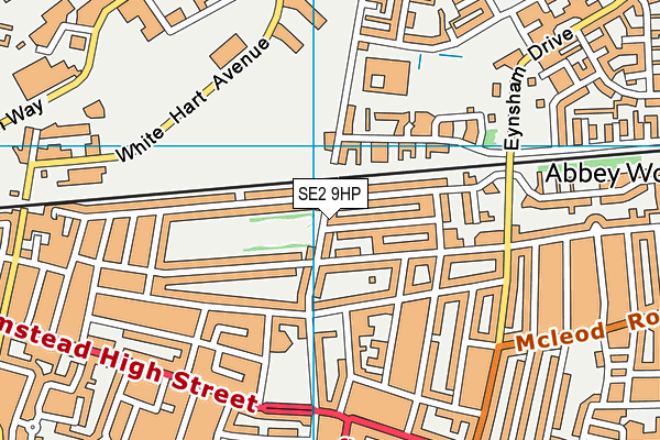 Seven Acre Sports & Social Club map (SE2 9HP) - OS VectorMap District (Ordnance Survey)