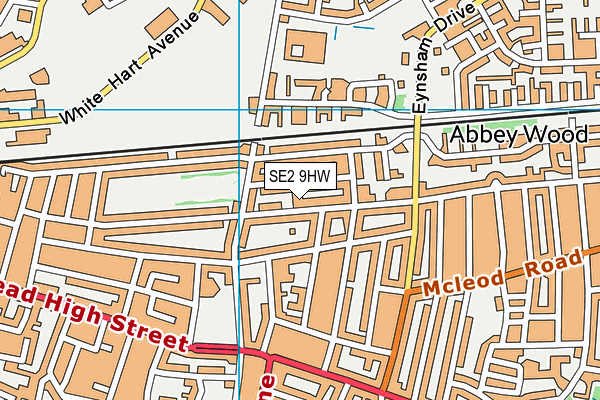 SE2 9HW map - OS VectorMap District (Ordnance Survey)