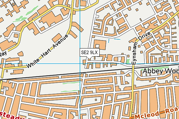 SE2 9LX map - OS VectorMap District (Ordnance Survey)