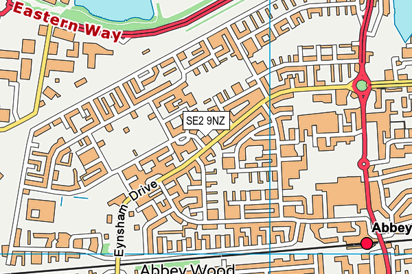 SE2 9NZ map - OS VectorMap District (Ordnance Survey)