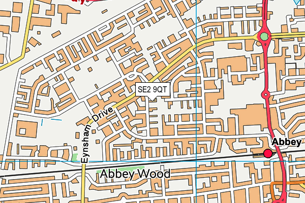SE2 9QT map - OS VectorMap District (Ordnance Survey)