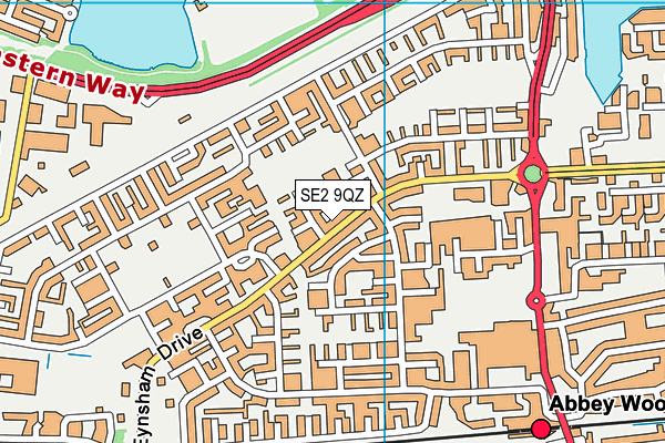 SE2 9QZ map - OS VectorMap District (Ordnance Survey)