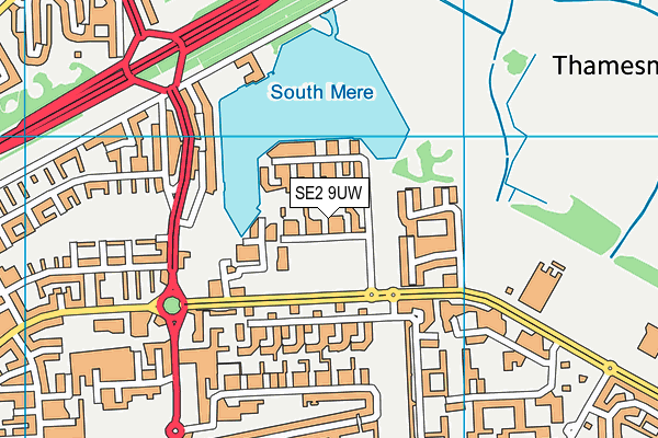 SE2 9UW map - OS VectorMap District (Ordnance Survey)