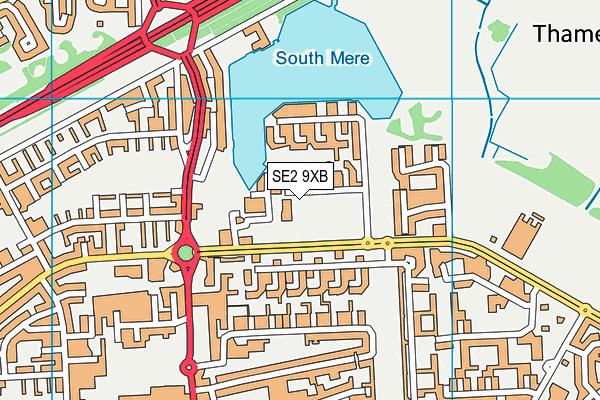 SE2 9XB map - OS VectorMap District (Ordnance Survey)