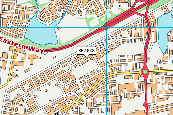 SE2 9XS map - OS VectorMap District (Ordnance Survey)
