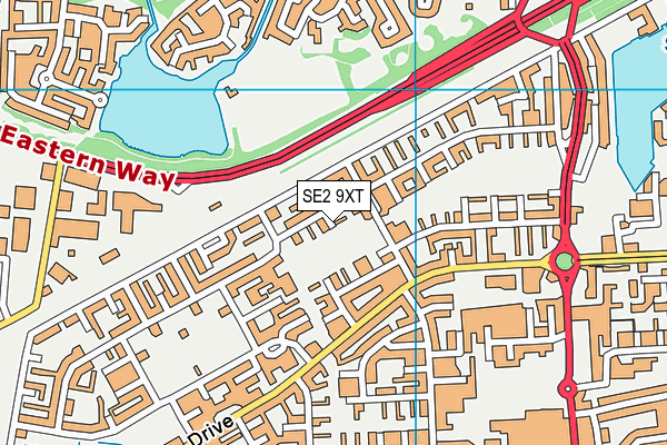 SE2 9XT map - OS VectorMap District (Ordnance Survey)
