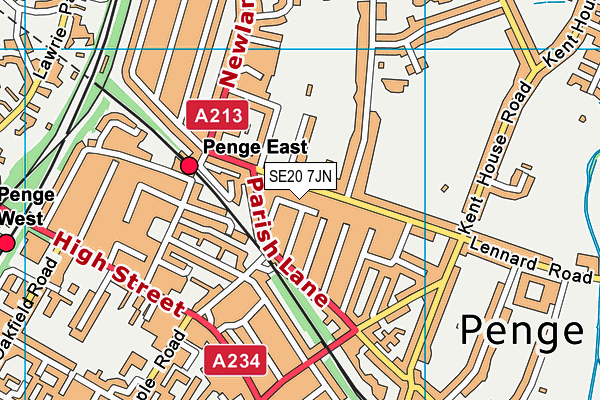 SE20 7JN map - OS VectorMap District (Ordnance Survey)