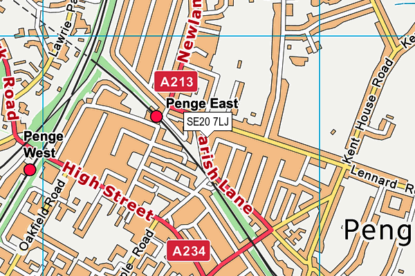 SE20 7LJ map - OS VectorMap District (Ordnance Survey)