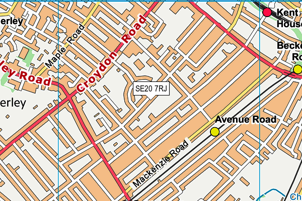 SE20 7RJ map - OS VectorMap District (Ordnance Survey)