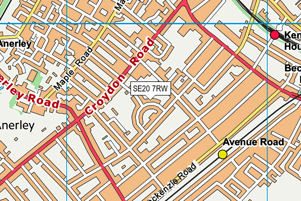 SE20 7RW map - OS VectorMap District (Ordnance Survey)