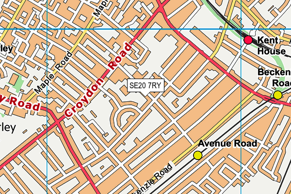 SE20 7RY map - OS VectorMap District (Ordnance Survey)