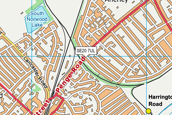 SE20 7UL map - OS VectorMap District (Ordnance Survey)