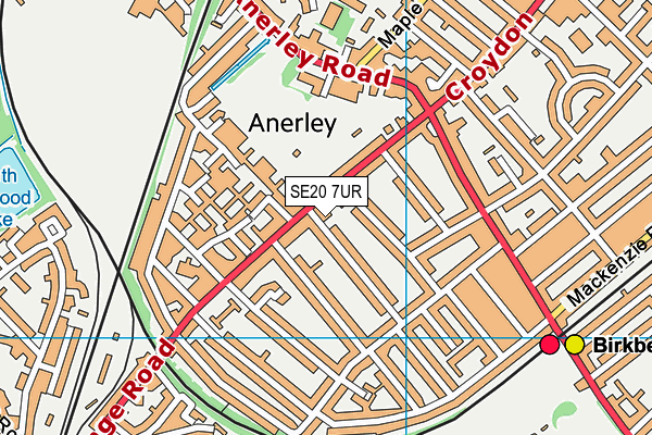 SE20 7UR map - OS VectorMap District (Ordnance Survey)